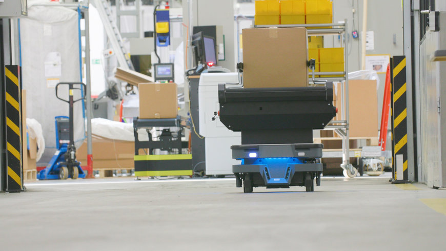 Interroll apresenta o novo Módulo Superior RMA PTL como uma extensão da plataforma PTL: uma solução integrada para combinar com um robô móvel autónomo (RMA)
